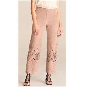 REBECCA TAYLOR Women's Leather Pants Size- 14 Wisteria